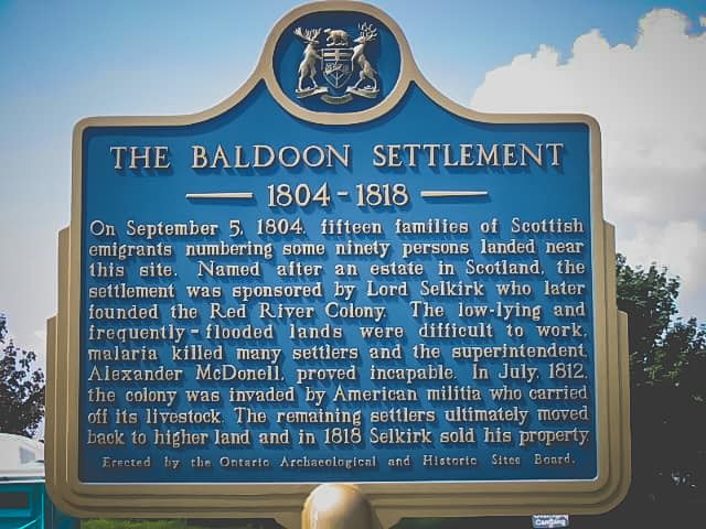 Baldoon Settlement Plaque
